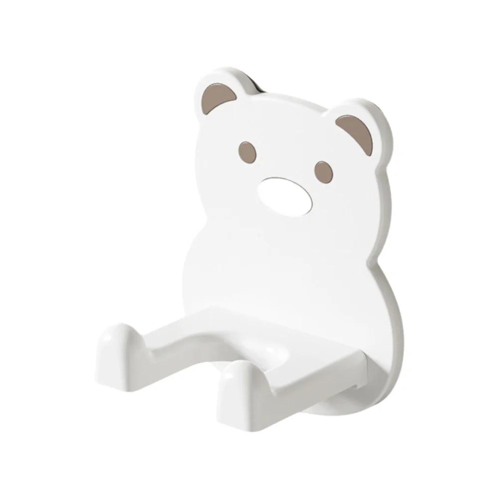 Universal Bear Shaped Hair Dryer Stand Strong Bearing No-Drill Blow Dryer Shelf Sturdy Space Saving Air Blower Storage Rack Home