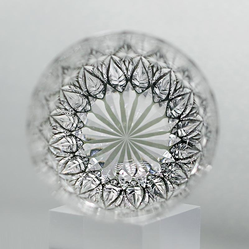 300ml Hand Blown Grey Crystal Cocktail Whiskey Glass with Edo Kiriko Japanese Design Luxury Gift for Birthday Moving Beer Lovers