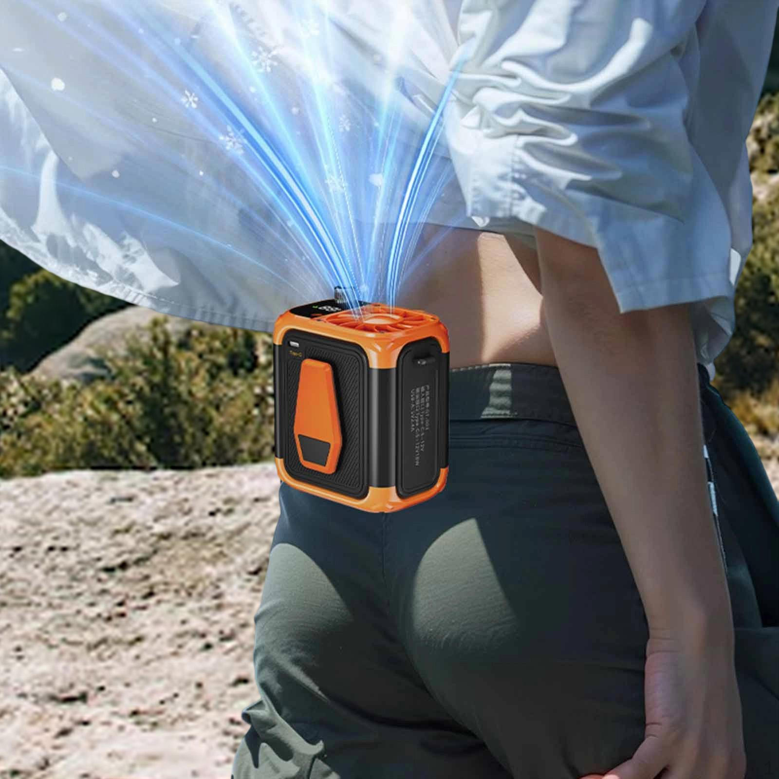 

Belt Fan Personal Cooling Lightweight Powerful Airflows Waist Hanging Neck for Camping оранжевый