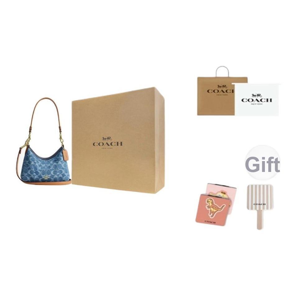 Coach Laurel 19 Tracolla Rimovibile Chiusura con Zip Borsa a Spalla in Tela di Jeans Piccola Borsa a Spalla da Donna Blu CDQ27-IMTYV