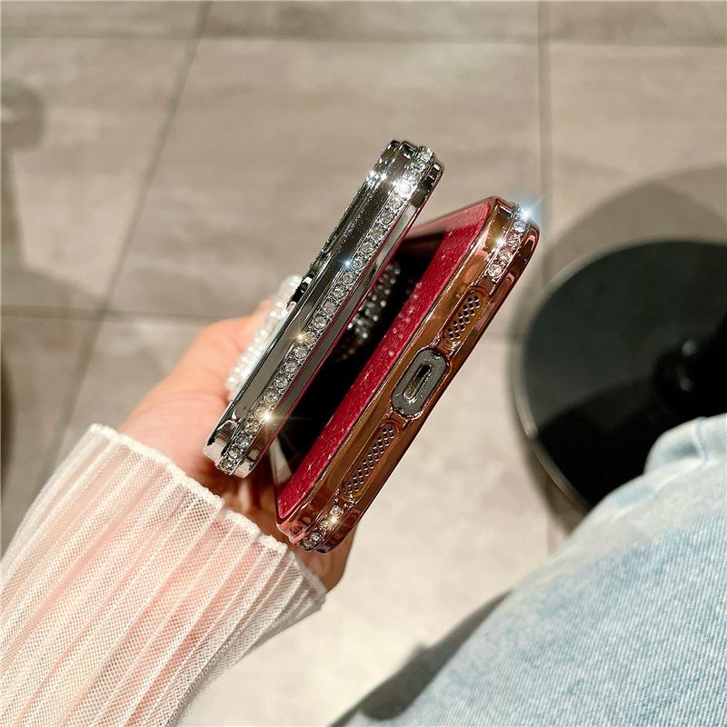 Stars and Love Mirrors for IPhone 15 Mobile Case 14pr Luxury Rhinestone Apple 13 Protective Case