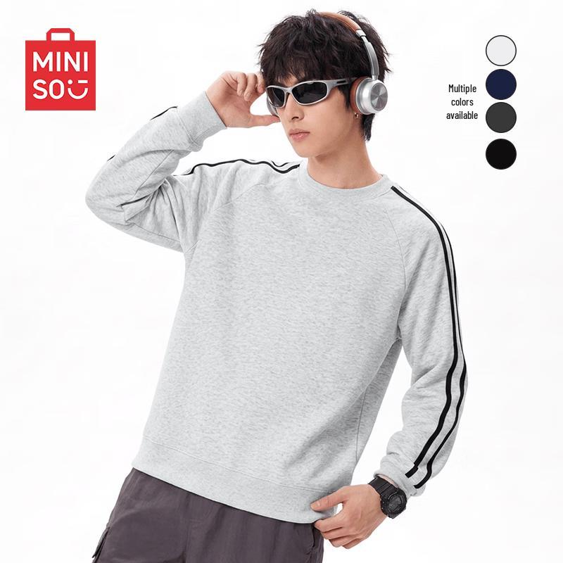 MINISO Men's Casual Color-Blocked Pullover Sweatshirt