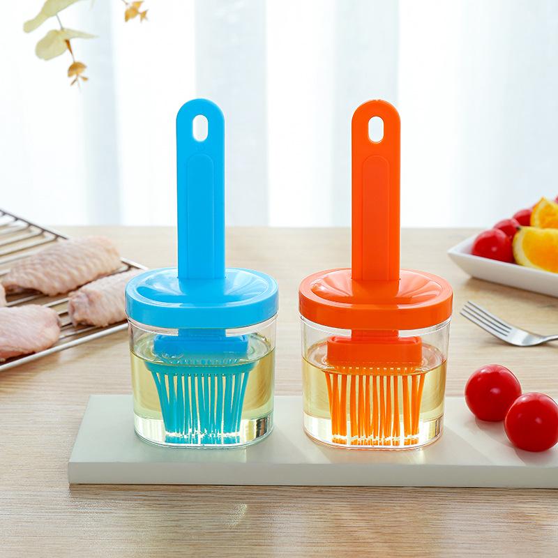 Non-TPR Silicone Oil Bottle with Integrated Lid & BBQ Baking Brush