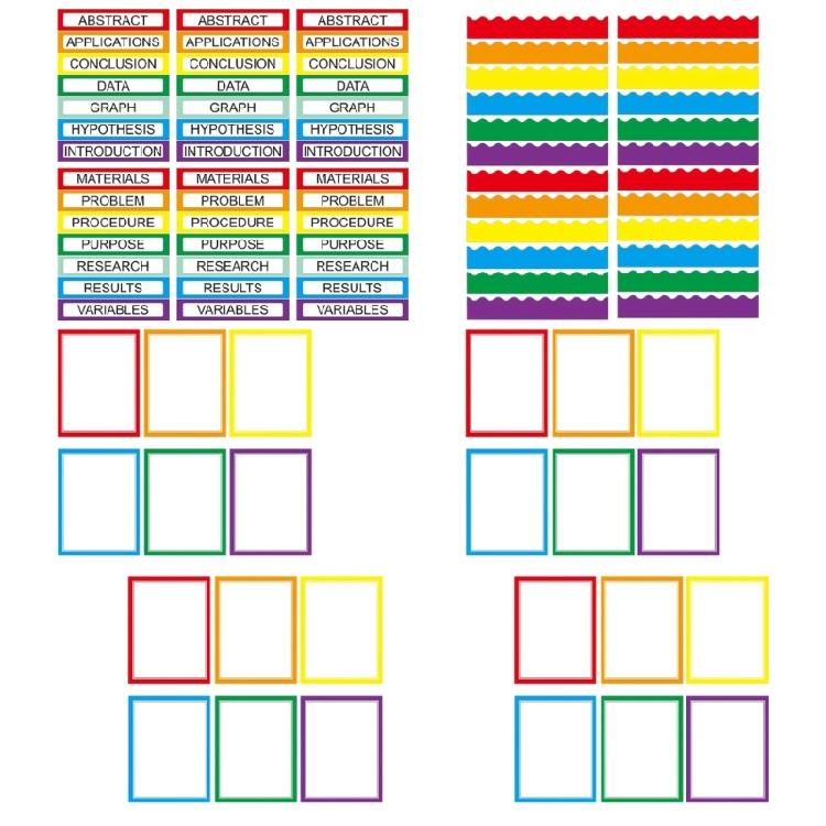 

Decorative Colourful Bright Border Paper Rainbow Bulletin Board Border Bulletin Board Decorations Wall Padding Sticker 1