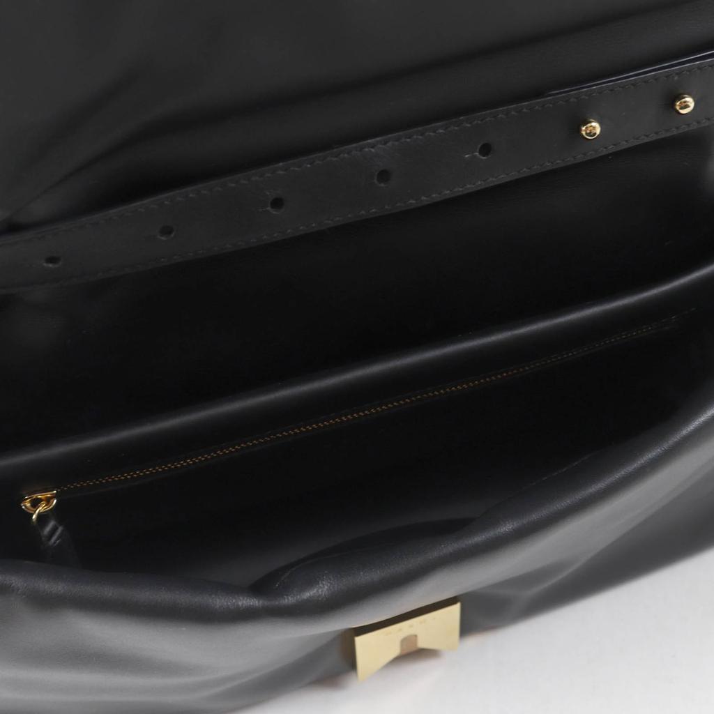 MARNI Shoulder Bag PRISMA puffer 2WAY hand black leather Women BMMP0130U1 Used