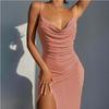 Women Summer Split Slip Dress Ladies Summer Evening Party Cocktail Dresses