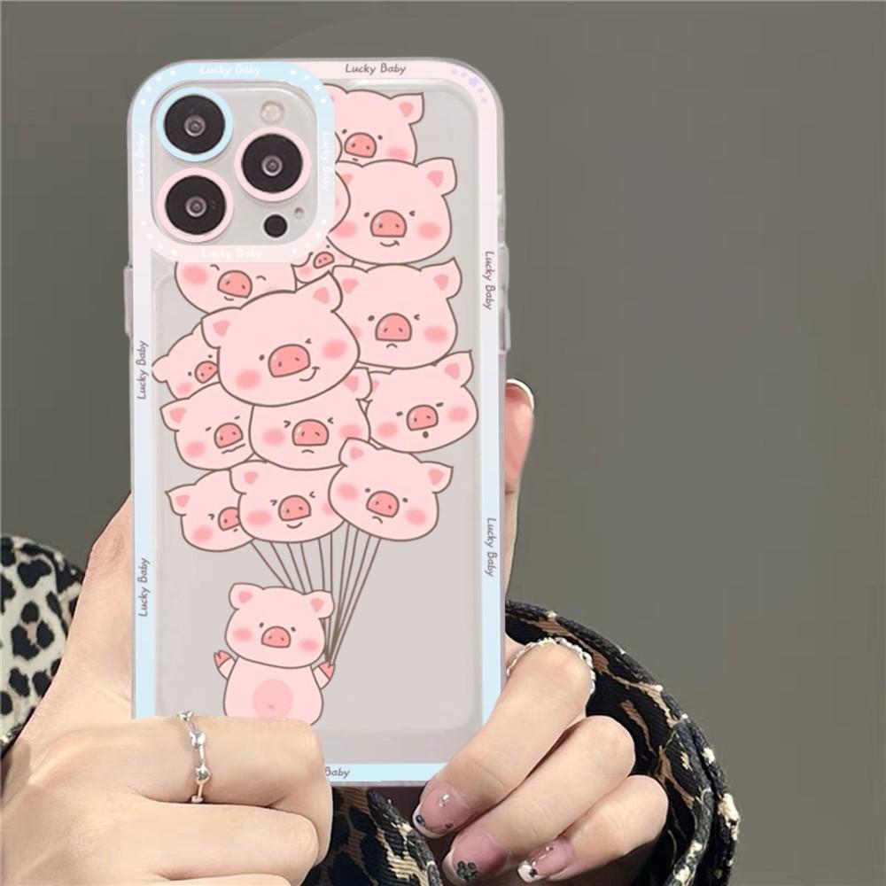 Cute Cartoon Pig Phone Case For Samsung S 20 S 21 S 22 S 23 Lite Plus Ultra Mobile Cover