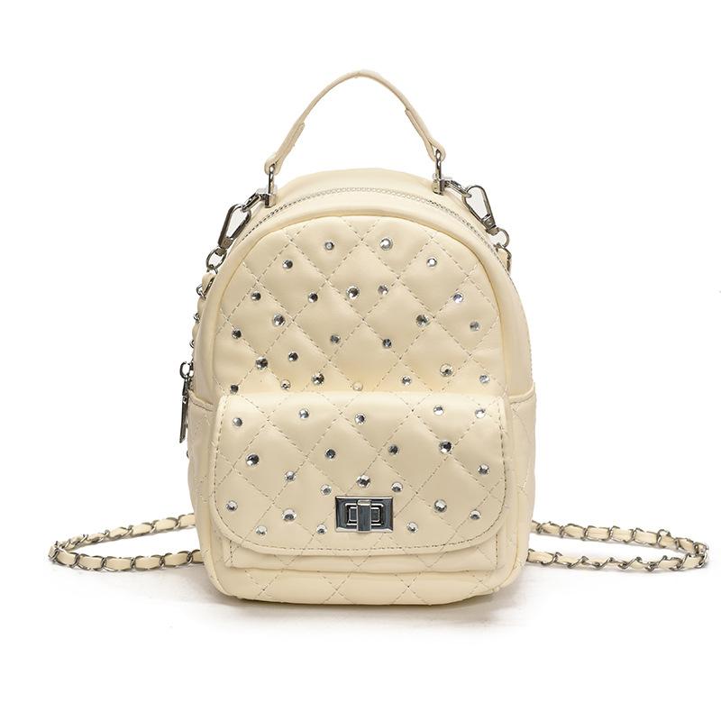 

Новый рюкзак с цепочкой, маленький, женский, модный, для выхода в свет, универсальный белый