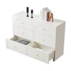 Kommode mit 6 Schubladen – Weiße Kommode mit Tür und Schubladen für Wohnzimmer und Schlafzimmer, Maße: H82/B120/T40 cm