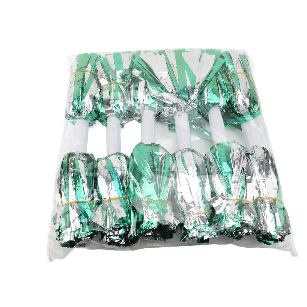 6PCS Cheerlding Poms with Handle Double End Shiny Cheer Poms for Sports Game Party Dance Celebrations