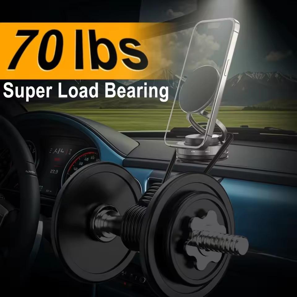 Car Phone Magnetic Stand with Mechanical Vacuum Suction Cup, 360 Degree Rotation ° Magnetic Adsorption Bracket Navigation Universal Holder