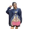 European Heavy-Duty Rhinestone Autumn Doraemon Midi Sweater for Women