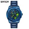 Sanda TEMU Men's Waterproof Quartz Watch with Hollow Dial and Steel Band