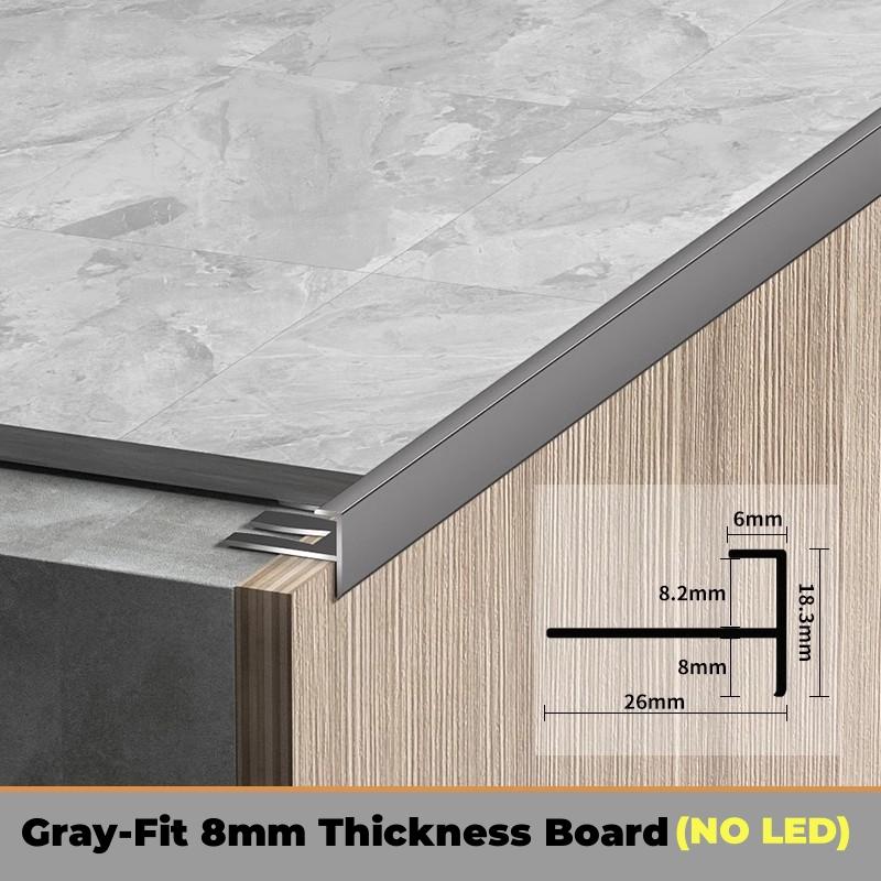 F-shaped Edge Banding LED Aluminum Profile Bendable Stair Protector Channel Bathroom Wall Border Corner Sealing Bar Strip Lights