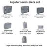 Business travel seven piece set storage bag, clothing sorting and packaging bag, travel luggage, clothing, underwear storage bag
