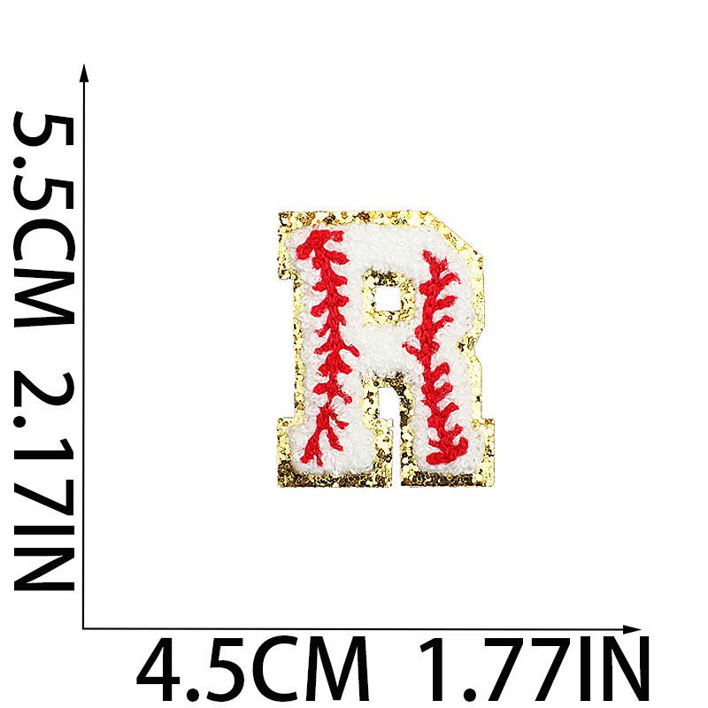 5.5Cm Baseball Pattern English Letter Embroidery Cloth Sticker Ironing Towel Embroidery Letter Patch Sticker Computer Embroidery Chapter Boy