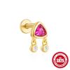 S925 Sterling Silver Teardrop Triangle Garnet Opal Piercing Stud Earrings