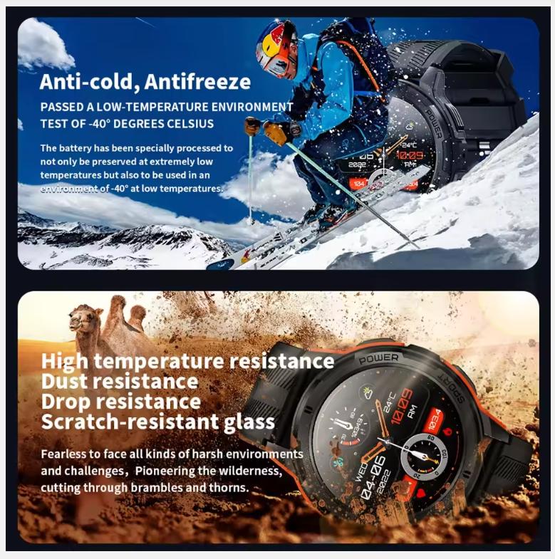 C25 Smart Watches For Men AMOLED Screen 1.43" 1ATM Waterproof Heart Rate Monitor Sports Smartwatch Blue Tooth Call Women Fitness