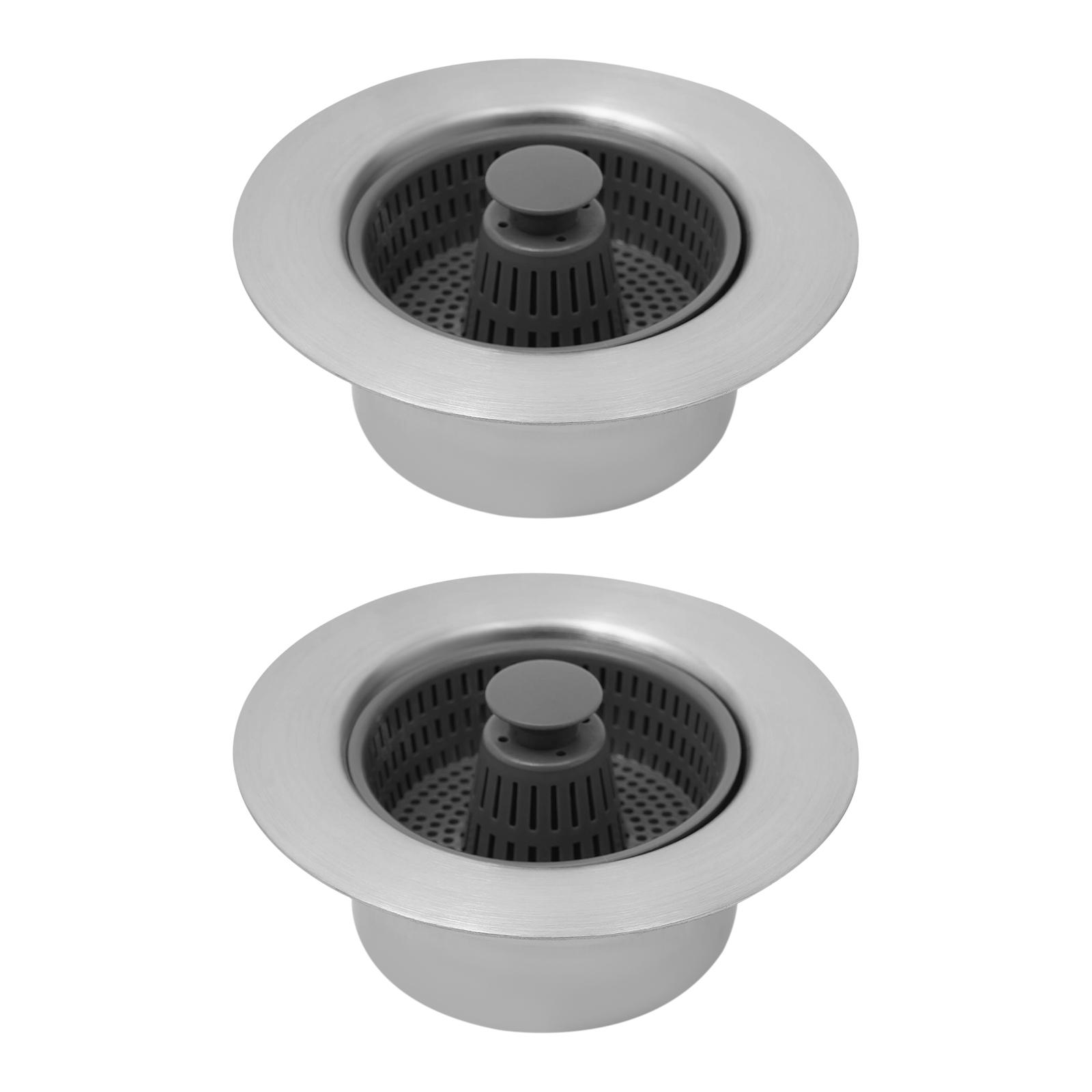 

2 Pcs Pop Up Sink Stopper Strainer Basket, 304 Stainless Steel Strainer Basket Strainer for Width Within 2.76-4.25 inches серебряный