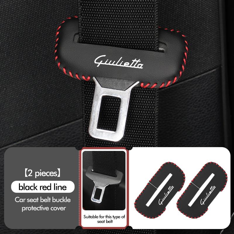ZFMNR1 Car Seatbelt Plug Protector Case Seat Belt Buckle Clip Cover For Alfa Romeo 159 Giulietta 156 147 Giulia Mito GT Stelvio Spider