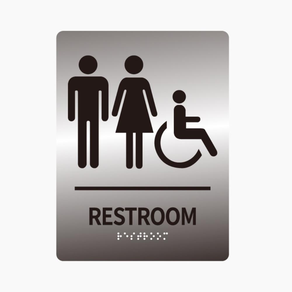 Wall Mounted Restroom Guide Self Adhesive Washroom Door Sign Creative Toilet Mark School Style C
