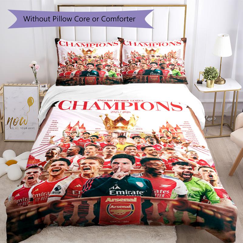 Arsenal Football Player Bedding Set Suitable for Dormitory Soft Fabric Perfect Gift for Friends & Family