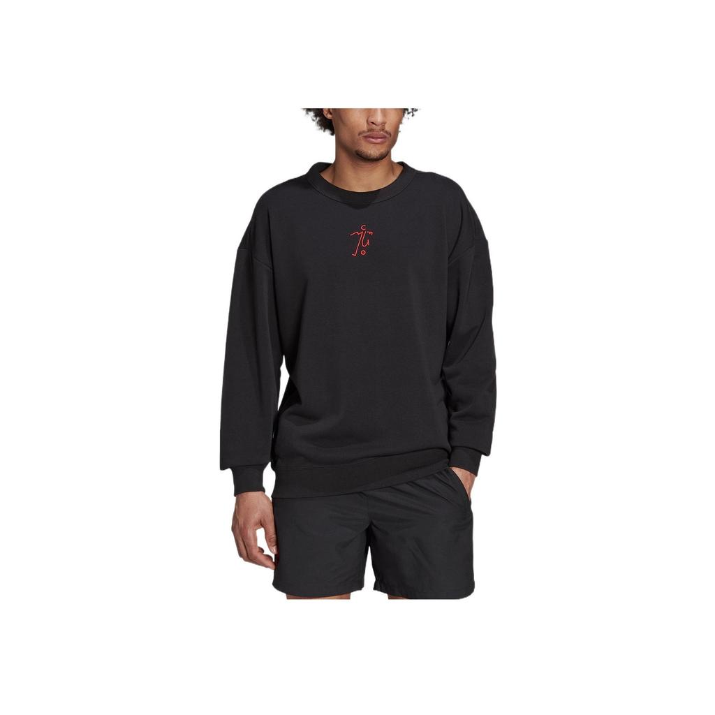 Adidas Manchester United DNA Graphic Print Crew Neck Sweatshirt Men Tops Black HE6656