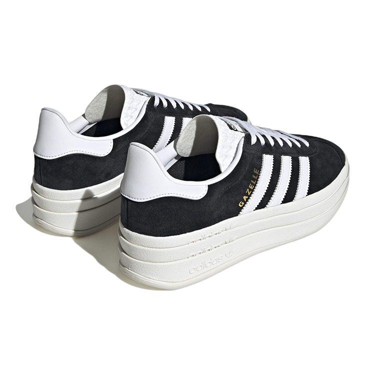adidas Originals GAZELLE BOLD Suede Low Top Skateboard Shoes Women's Black White HQ6912