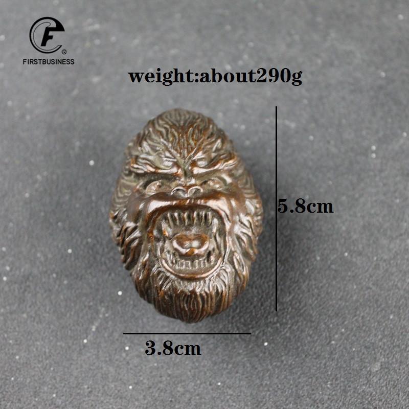 Retro Brass SunWuKong Monkey King Head Figurines Retro Office Desktop Decoration Miniature Car Ornament Bronze Home Decor