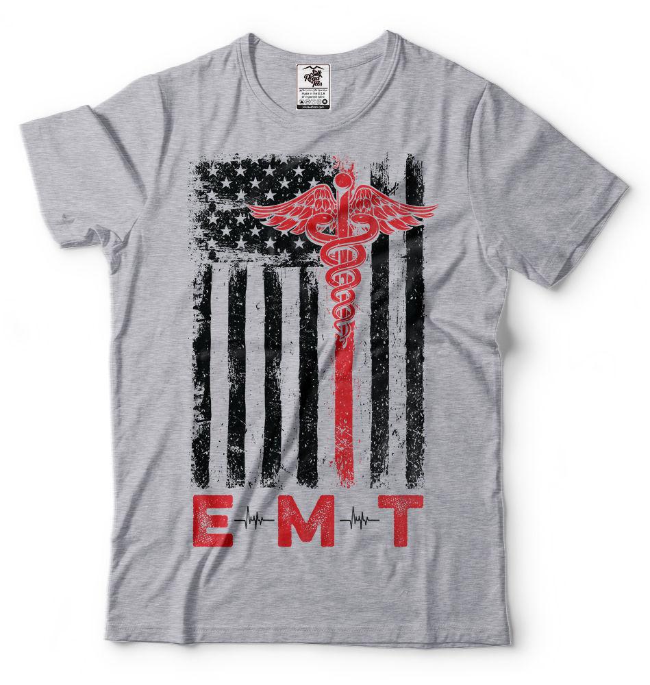 EMT Emergency Medical Technician T-shirt USA Flag Tee Shirt American Flag Tee 4XL