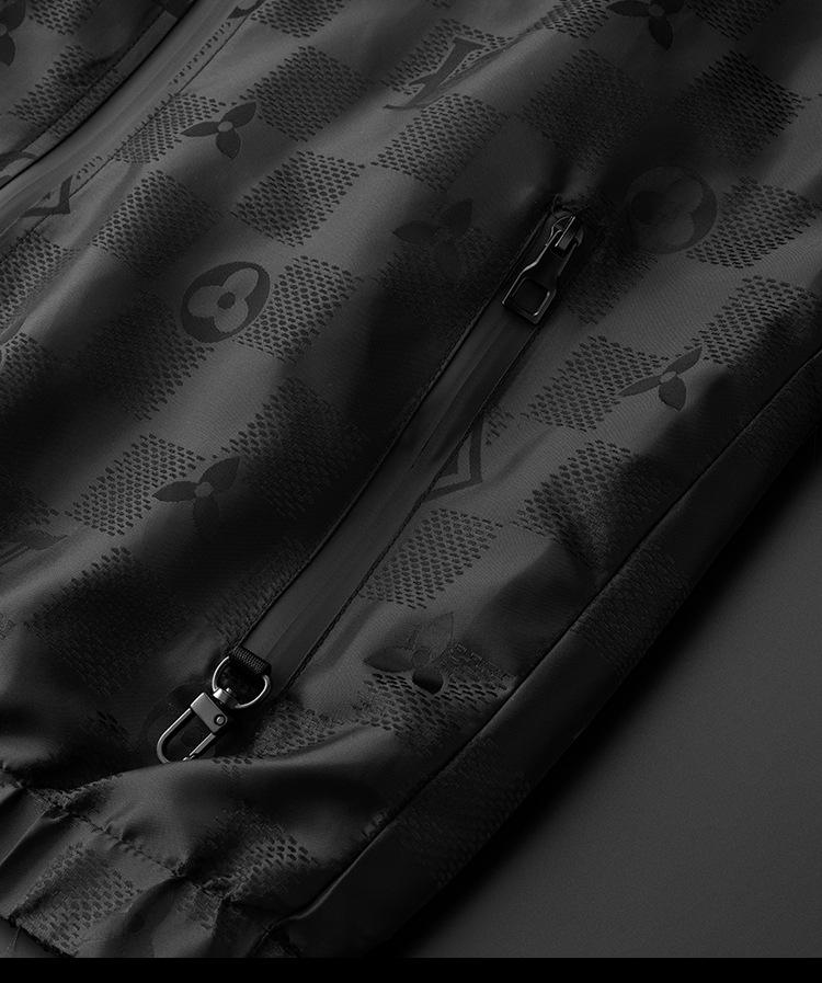 2025 Trendige Europäische Herren Jacquard Kapuzenjacke - Dunkles Muster Freizeitmantel