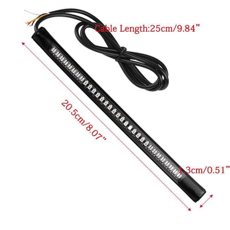 48 LED Universal Flexible Motorcycle Light Strip Tail Brake Stop Light Turn Signal Light