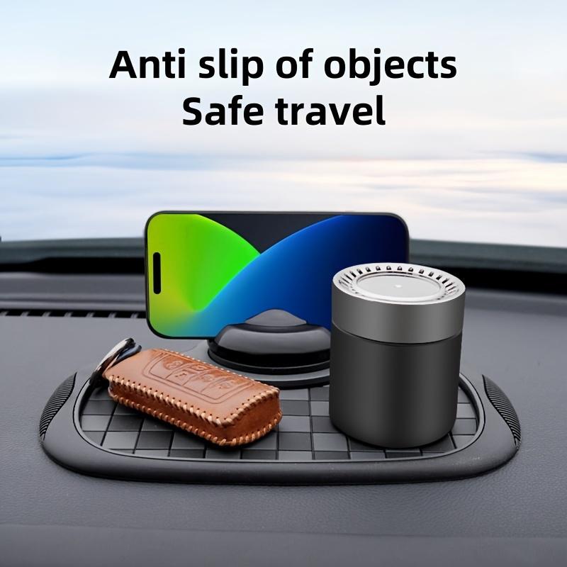 Versatile Anti-Slip Car Dashboard Mat Featuring a Rotating Phone Holder, Spacious Storage for Glasses And Keys, Heat-Resistant Silicone Material
