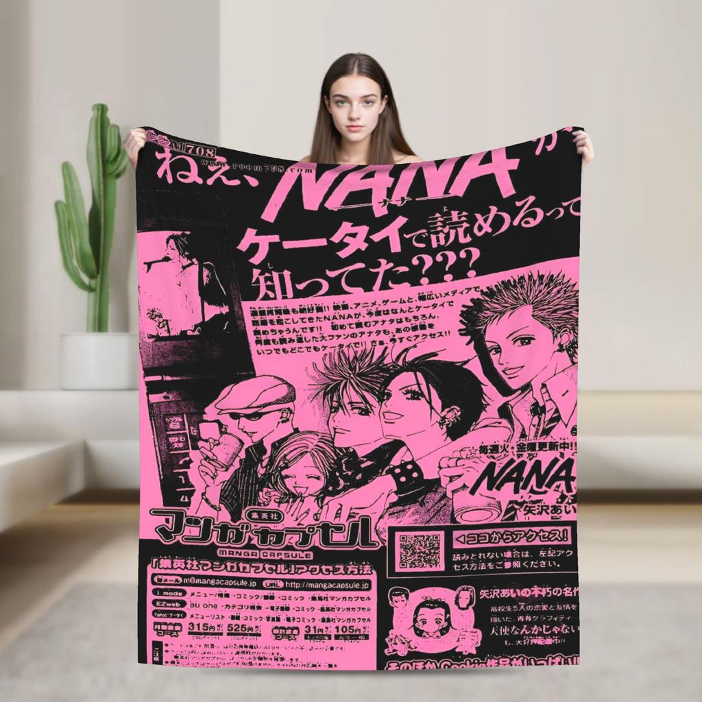 Koce z Anime Nana Jakość Miękkie Ciepłe Pościel Kocyki Zimowe Dzieci Dorosły Kanapa Fotel Sofa Łóżko Zabawny Narzuta
