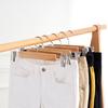 10PCS Clothing Store Non-slip Solid Wood Hangers Multi-functional 32CM Length Strong Hook Trousers Hanger Solid Wood Pants Rack