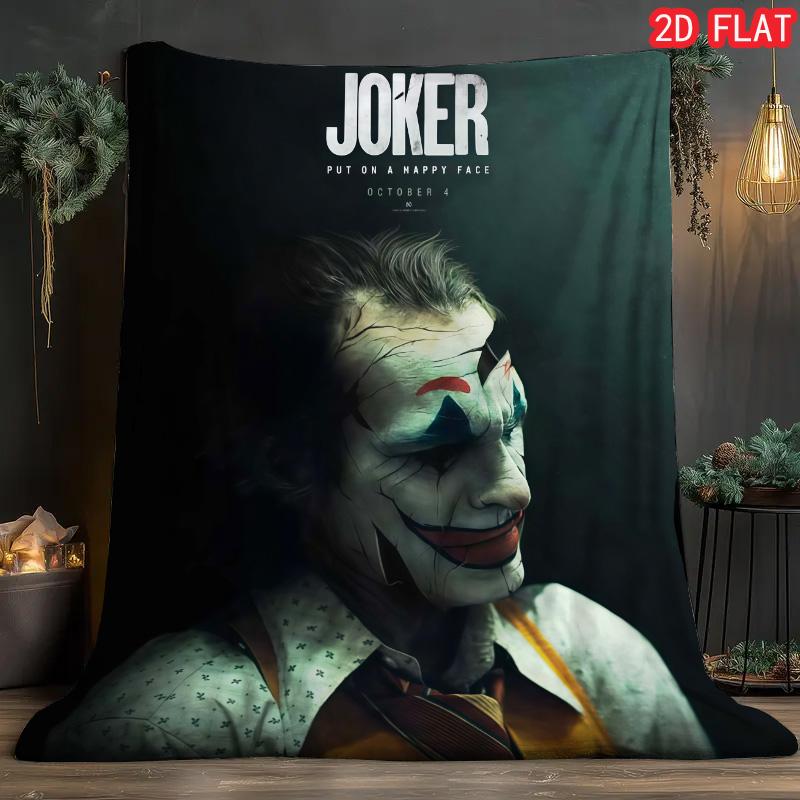 Dark Joker Theme Fleece Blanket Soft Warm Durable Blanket for Living Room Bedroom Sofa Stylish Home Decor for Movie Fans