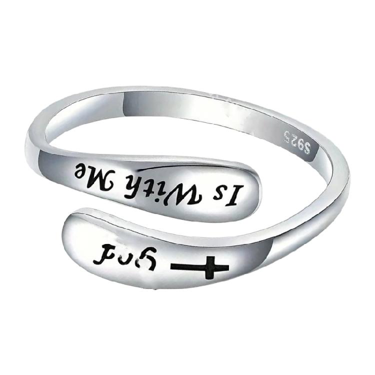 Inspirational Adjustable Ring Womens Gift Vintage Crossed Faith Finger Accessories Jewelry for Her Encouragement