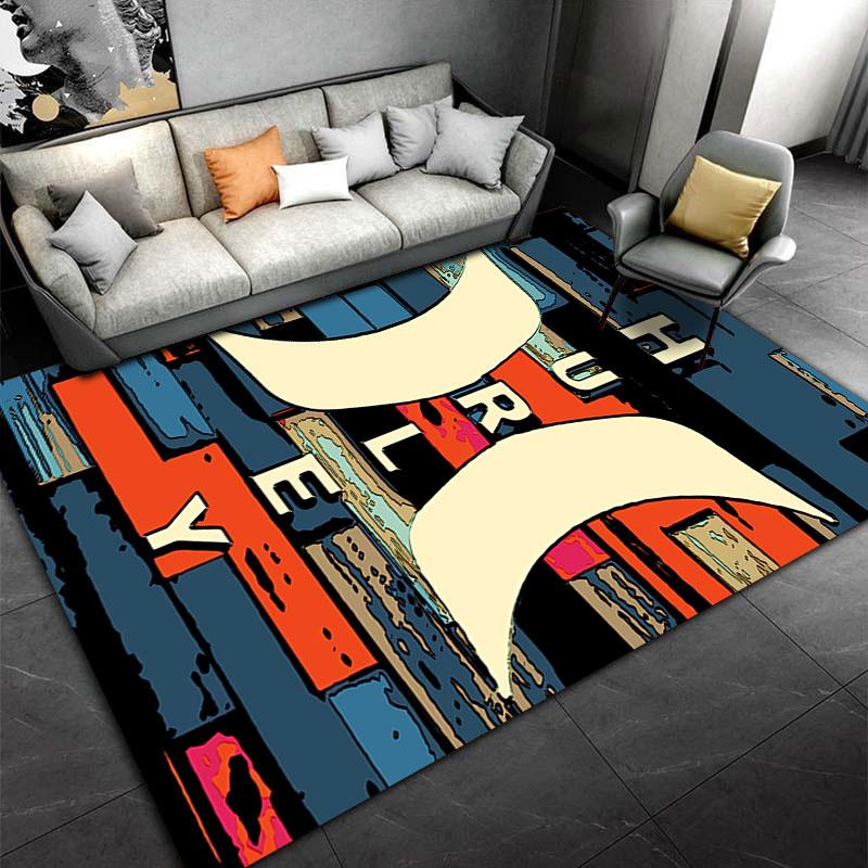 Hurley H Logo on Brick Wall Grunge Accent Carpet, Brick Wall Grunge H Design, Cozy Fan Seating Rug for Daily Comfort, All Seasons Gift