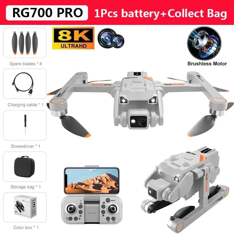 2025 RG700 Mini Drone 8K Dual Camera ESC 5G FPV Brushless Motor GPS Return Automatic Foldable RC Quadcopter Best Selling Drones