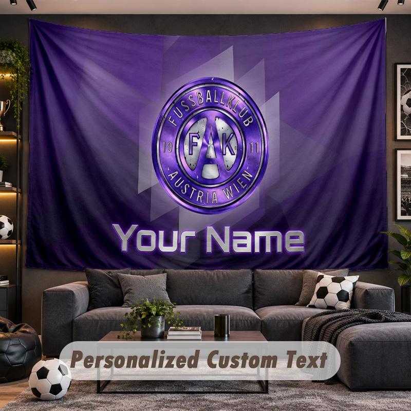 Austria Wien FC Personalized Tapestry Support Custom Name, Wall Art Home Decoration