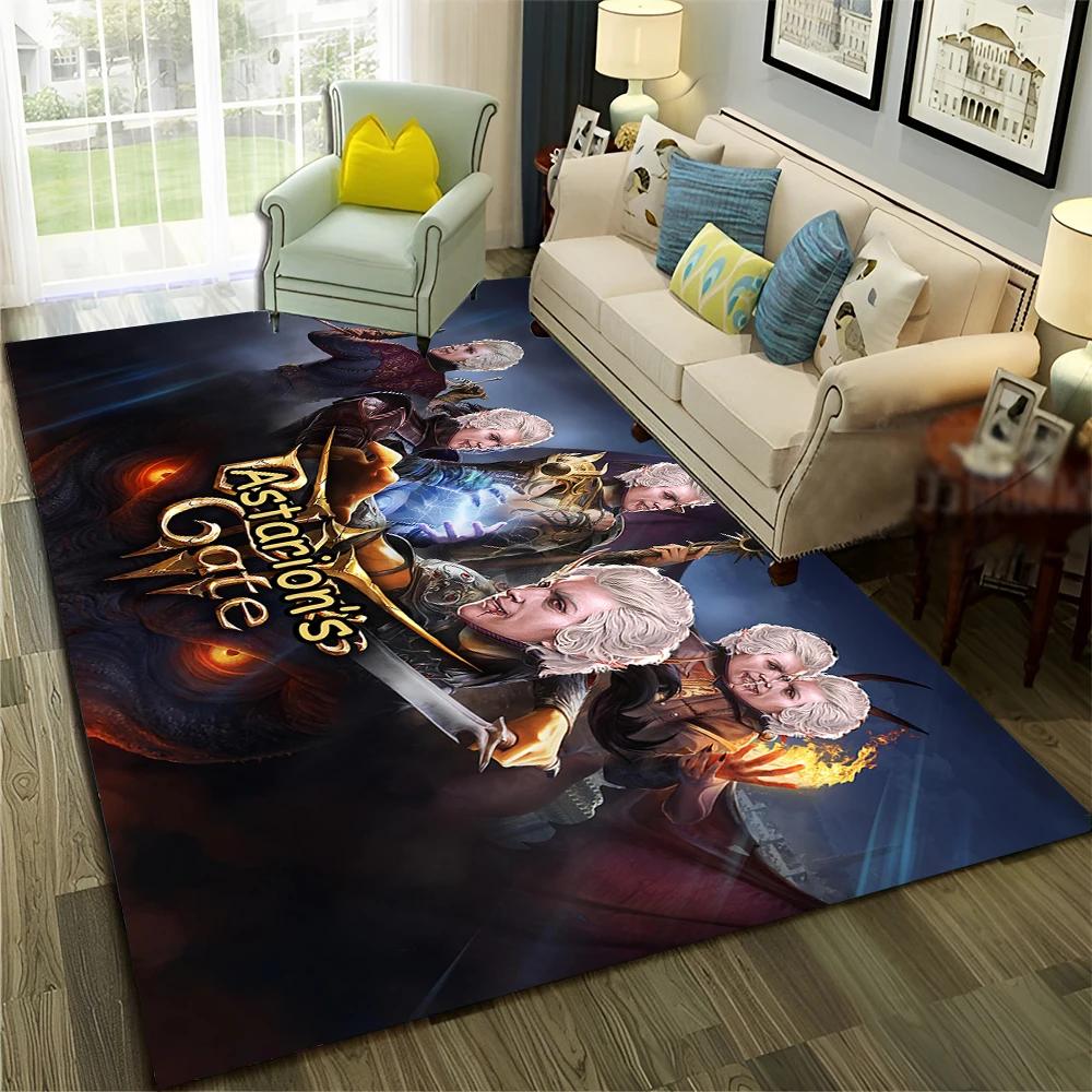 Baldur Gate3 Game Gamer Cartoon 3D Carpet Rug for Home Living Room Bedroom Sofa Doormat Decor,Child Area Rug Non-slip Floor Mat