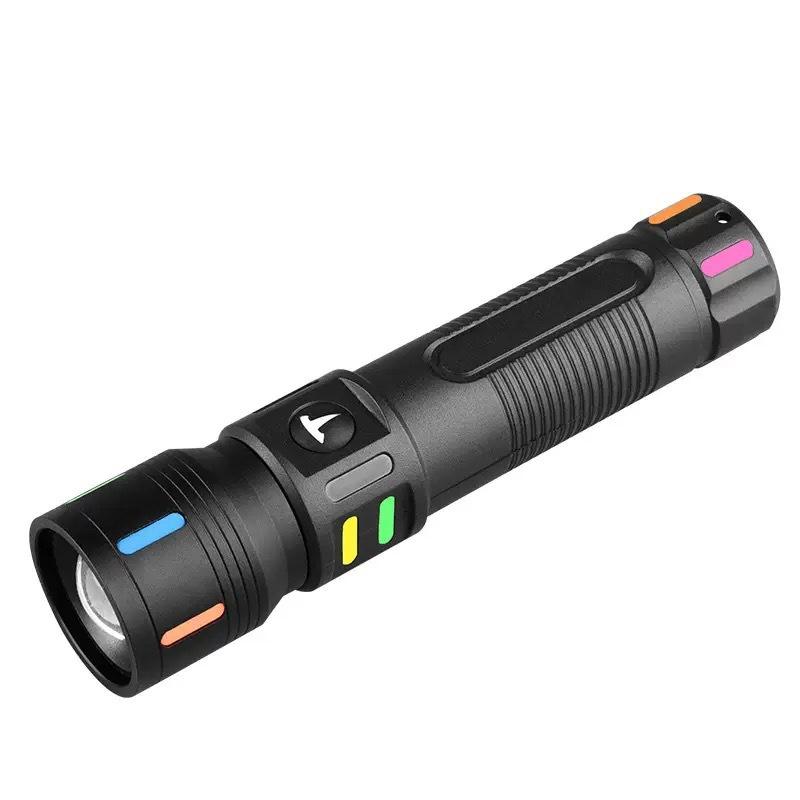 Rechargeable Led Flashlight Super Bright Mini Work Light 3 Modes Waterproof Portable Cob Tactical Torch Zoomable Camping Lantern