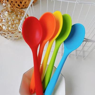 For Better Life 1Pc Soft Silicone Spoon Stirring  Long Handle Tableware Cooking Utensils Ladle Kitchen Accessories