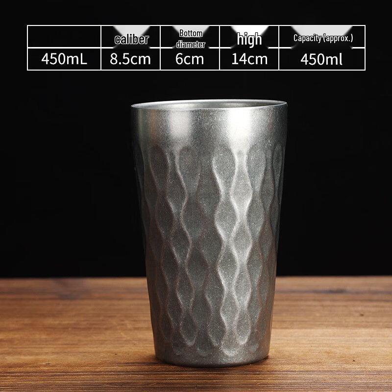 Wutuo 550ml Retro Stainless Steel Beer Mug