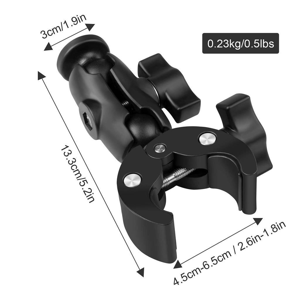 Taisioner Super Adjustable GoPro Wearable Camera Screw Compatible with LCD Action Mirrorless Digital and Camcorders Clamp, 360° Rotation, Angle,