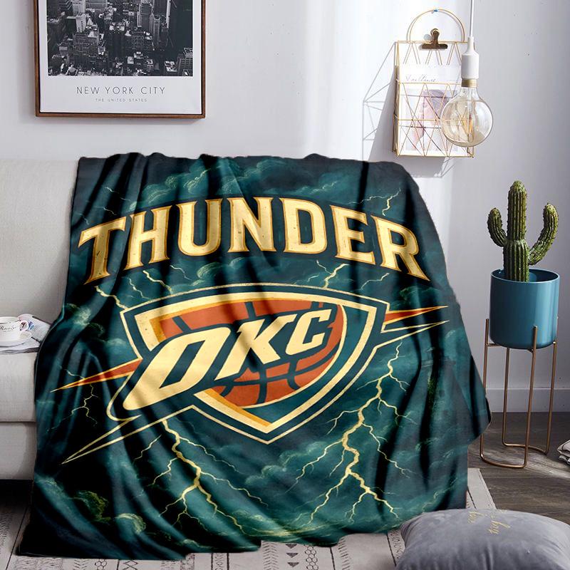 Thunder OKC Basketball Blanket Lightweight Flannel Bedding Blanket Perfect for Travel, Camping, Living Rooms, Offices, Sofas, Fan Christmas Gift