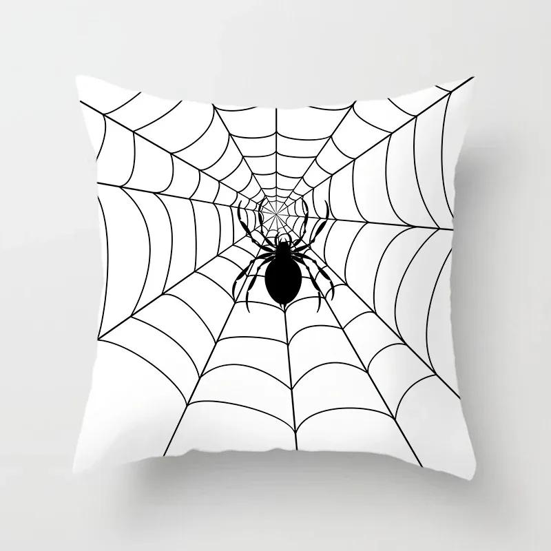 Halloween Theme Pillow Cover Car Office Living Room Sofa Halloween Pumpkin Lantern Decoration Pillow Cover