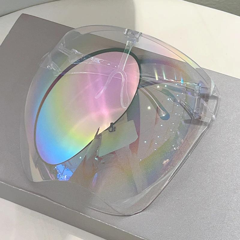 Huge Sports Goggle Men Futuristic Mirror Outdoor Cycling Protective Sunglasses Women Trendy Wrapped Round Anti-UV Shades