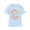 Blessed Mom Floral Wreath T-Shirt | Mother's Day Soft Cotton Tee