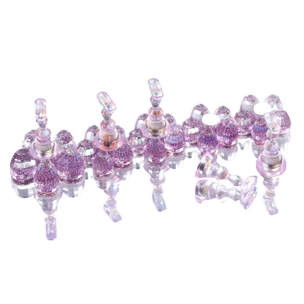 Crystal Flower Shape Nail Tip Practice Stand Shiny Nail Art Display Kit  DIY Practice